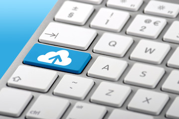 Cloud Computing Symbol on Keyboard