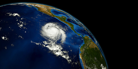 Extremely detailed and realistic high resolution 3D illustration of a Hurricane