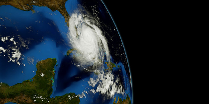 Extremely detailed and realistic high resolution 3D illustration of a Hurricane