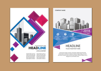 Business abstract vector template. Brochure design, cover modern layout, annual report, poster, flyer in A4 with colorful triangles, geometric shapes for tech, science, market with light background