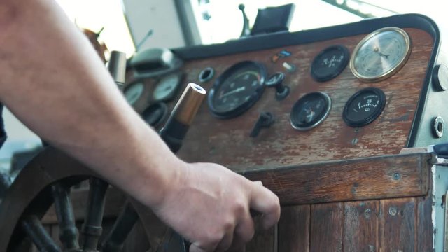 Old Yacht steering