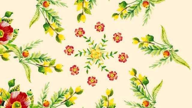 Animation of growing flowers, floral background, blooming flowers, botanical pattern. Decorative transition with growing pains flowers. growing flowers frame