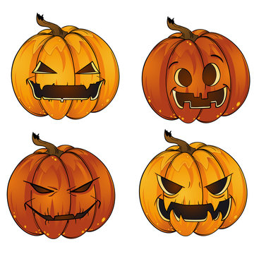 Funny Happy Halloween Jack-o-Lantern pumpkin lantern Collection Stickers