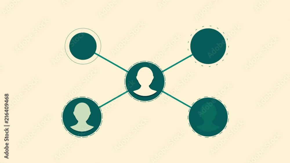 Poster motion graphic animation network. people network growing rapidly into a social media. or business co