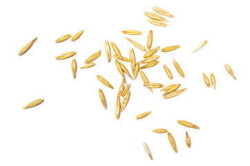 Oats isolated on white, top view, clipping path