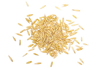 Oats isolated on white, top view, clipping path