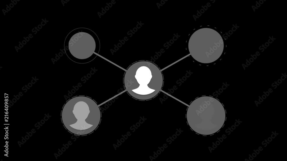 Poster motion graphic animation network. people network growing rapidly into a social media. or business co