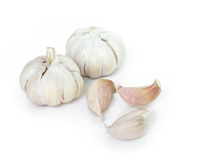 garlic vegetable ingredient on white background