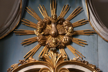 Oeil de Dieu. Eglise Saint-Gervais et Saint-Protais. Saint-Gervais-les-Bains. Eye of God. St. Gervais and St. Protais Church. Saint-Gervais-les-Bains.