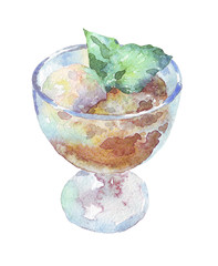 Ice Cream Dessert on white