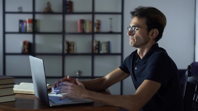 Portrait of Screaming Upset Businessman Working on Computer, Angry, Failure in Business, Stressed Man Having Problems at Work