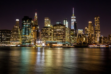Fototapeta na wymiar New York City Night Skyline