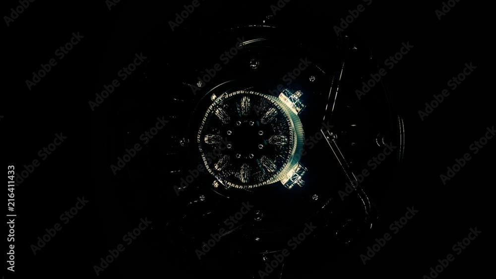 Poster abstract circular background loop of steel and light for motion graphic. animation rotation of radia