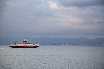 Passenger ferryboat sail in the sea