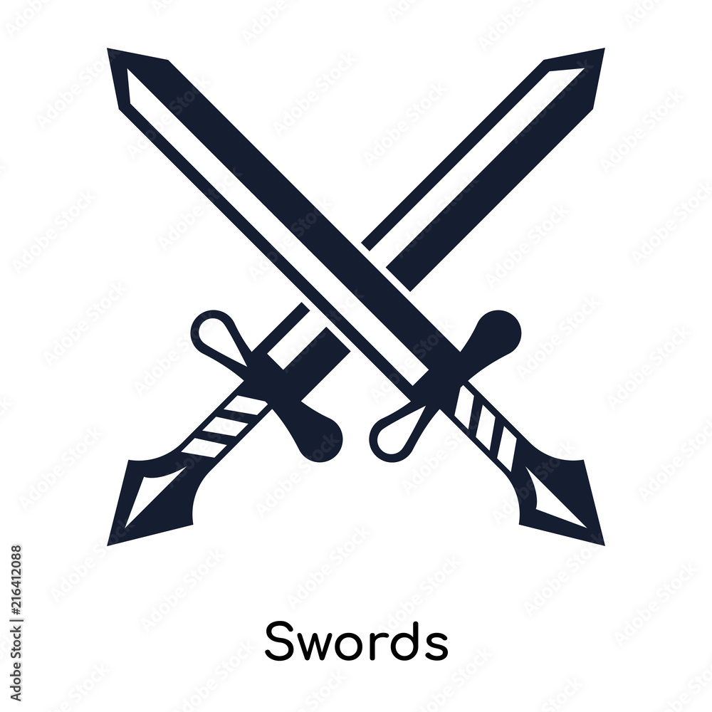 Poster swords icons isolated on white background. modern and editable swords icon. simple icon vector illus