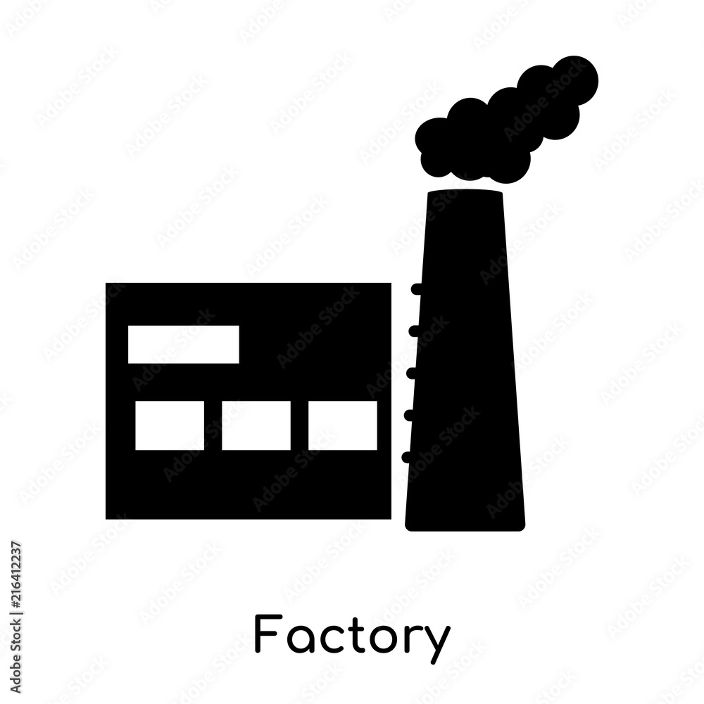 Poster factory icon isolated on white background. modern and editable factory icon. simple icons vector ill