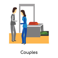 couples icon isolated on white background. Simple and editable couples icons. Modern icon vector illustration.