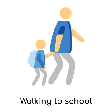 walking to school icon isolated on white background. Simple and editable walking to school icons. Modern icon vector illustration.