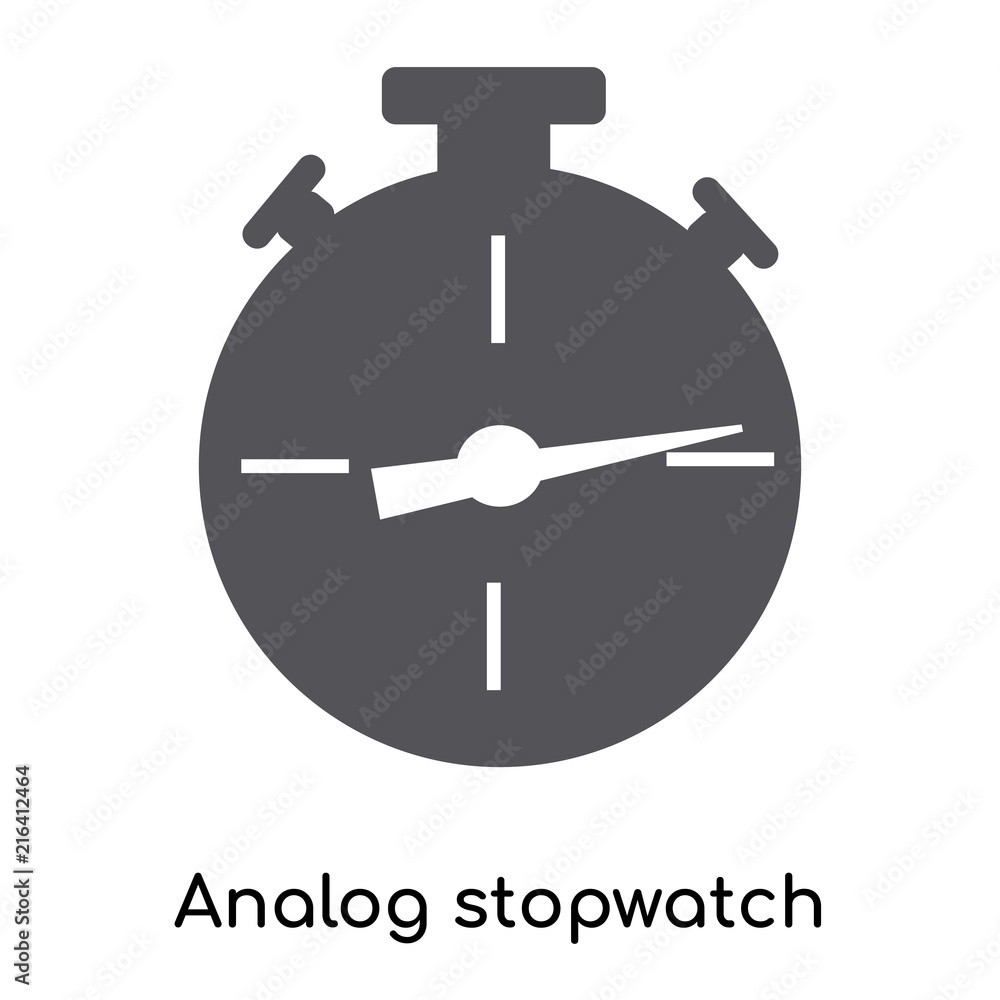 Poster analog stopwatch icon isolated on white background. modern and editable analog stopwatch icon. simpl