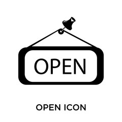 Obraz premium open sign icons isolated on white background. Modern and editable open sign icon. Simple icon vector illustration.