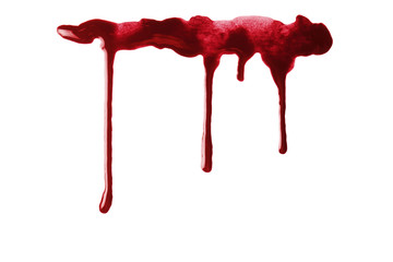 Drops of blood, isolated on white background - obrazy, fototapety, plakaty