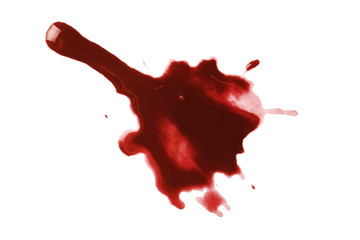 Fototapeta na wymiar Drops of blood, isolated on white background