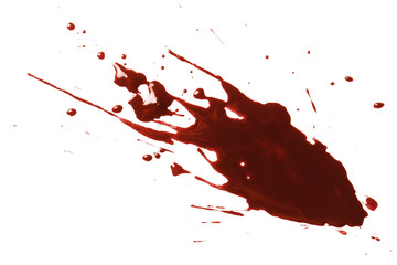 Drops of blood, isolated on white background