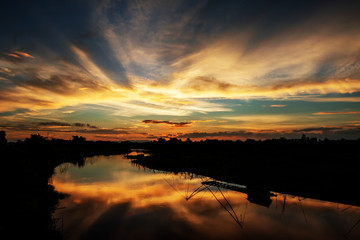 Fototapeta na wymiar beautiful sunset with clouds
