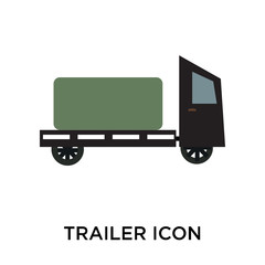 trailer icons isolated on white background. Modern and editable trailer icon. Simple icon vector illustration.