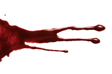 Drops of blood, isolated on white background - obrazy, fototapety, plakaty