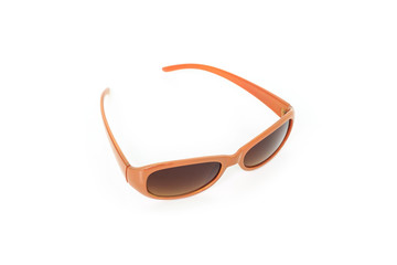 brown sunglasses on white background