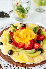 Healthy snack fruit pizza
