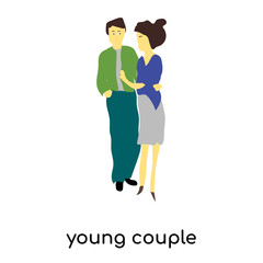 young couple icon isolated on white background. Simple and editable young couple icons. Modern icon vector illustration.