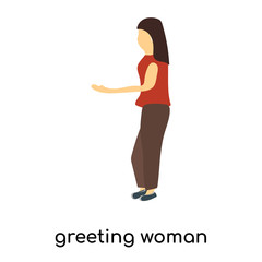greeting woman icon isolated on white background. Simple and editable greeting woman icons. Modern icon vector illustration.
