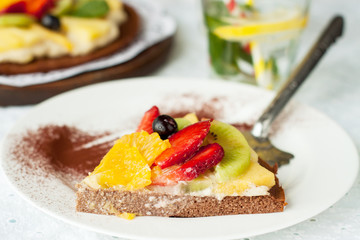 Healthy snack fruit pizza