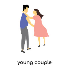 young couple icon isolated on white background. Simple and editable young couple icons. Modern icon vector illustration.