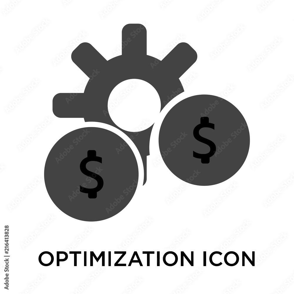 Poster optimization icon isolated on white background. modern and editable optimization icon. simple icons 