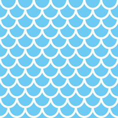 Mermaid seamless pattern. Fish scale background. Blue texture for your design © chereliss