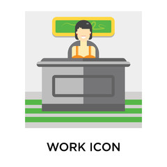 Work icon vector sign and symbol isolated on white background, Work logo concept