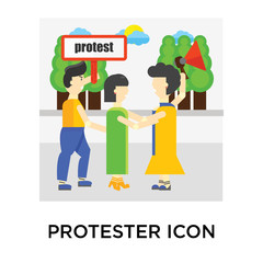 Protester icon vector sign and symbol isolated on white background, Protester logo concept