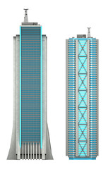 Obraz premium skyscraper direct view isolated on white