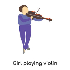 girl playing violin icon isolated on white background. Simple and editable girl playing violin icons. Modern icon vector illustration.