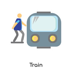 train icon isolated on white background. Simple and editable train icons. Modern icon vector illustration.