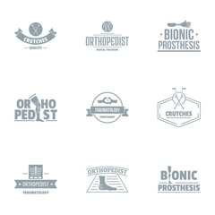 Orthopedic prosthetics logo set. Simple set of 9 orthopedic prosthetics vector logo for web isolated on white background