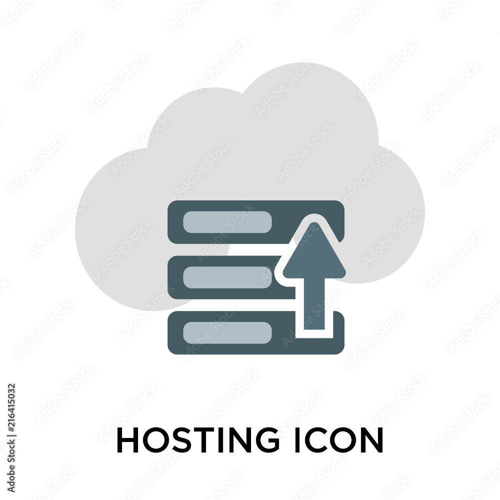 Poster hosting icon isolated on white background. modern and editable hosting icon. simple icons vector ill