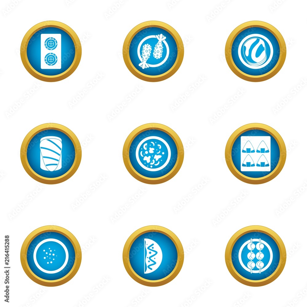 Poster grub icons set. flat set of 9 grub vector icons for web isolated on white background