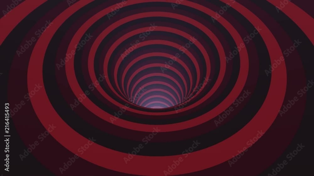 Poster abstract background with animated hypnotic tunnel from colorful caramel, glass or plastic. spiral sh