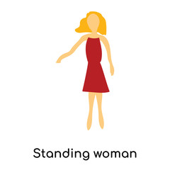 standing woman icon isolated on white background. Simple and editable standing woman icons. Modern icon vector illustration.