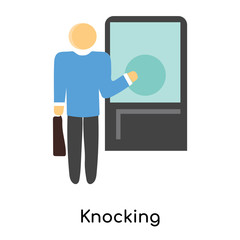 knocking icon isolated on white background. Simple and editable knocking icons. Modern icon vector illustration.