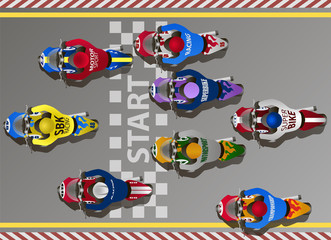 Fototapeta premium Vector superbikes at the start